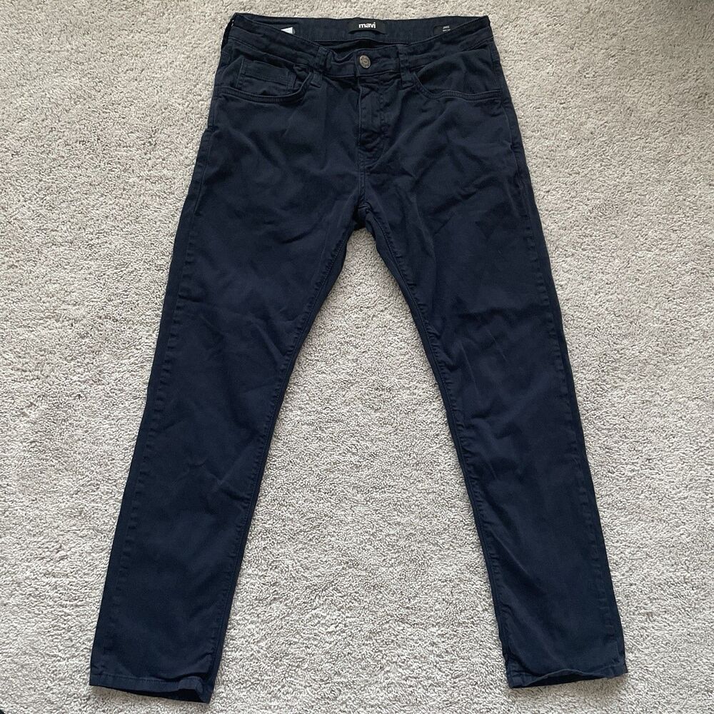 Mavi Jake Slim Leg Navy Blue Pants Mens 30x28 M00422 Stretch Cotton Chino
